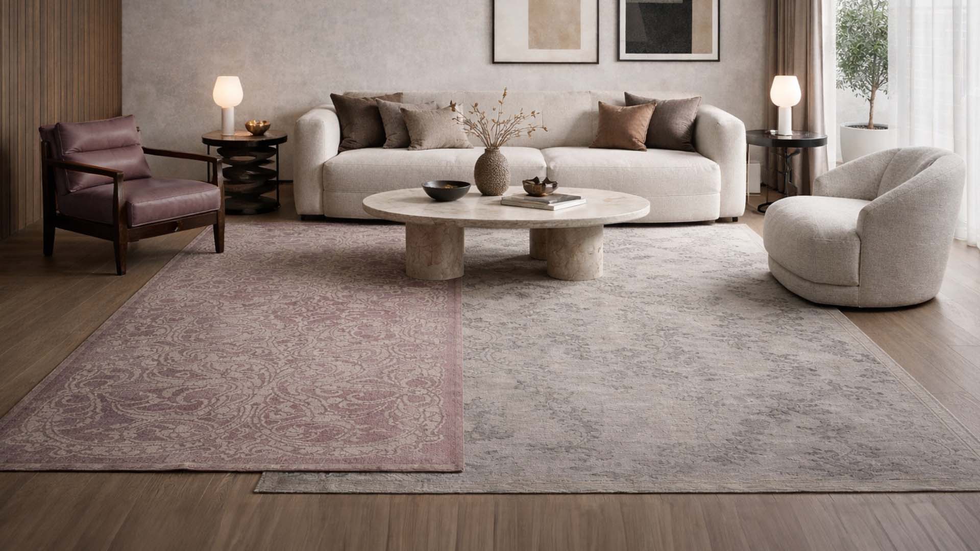 Pairing two rugs is the new choice in interior design