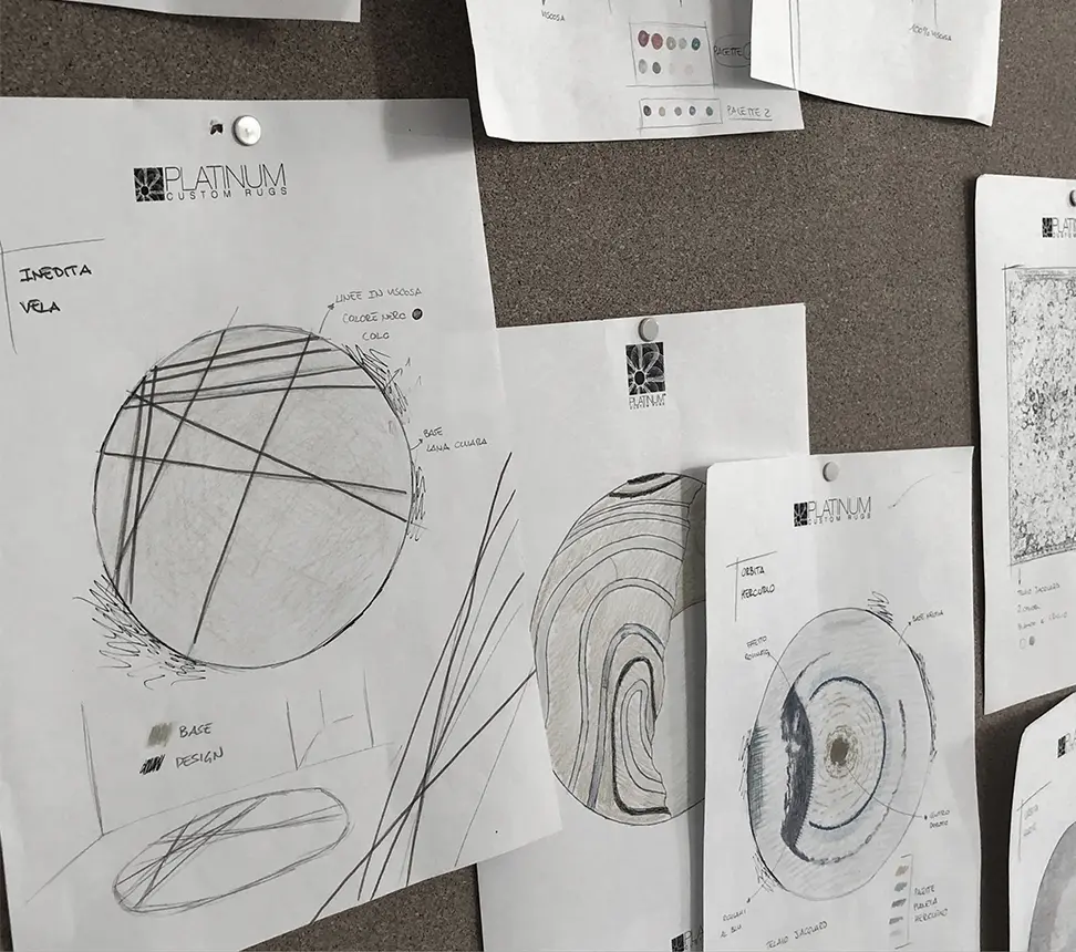 Come avviene il processo creativo in Platinum Custom Rugs? Dal bozzetto all’opera finita
