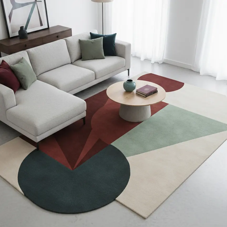 Tappeto irregolare con forme geometriche